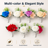 Ensemble de corsages de poignet en roses artificielles multicolores en soie pour la mariée, la demoiselle d'honneur, le marié, la décoration de mariage, de banquet et de fête