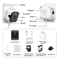 Mini caméra de fenêtre intelligente pour la sécurité domestique avec voix bidirectionnelle, détection humaine IA 24/7, prise en charge Alexa, caméra réseau Wi-Fi HD 2K