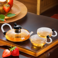 Théière moderne en verre borosilicate marocain, résistante à la chaleur, de qualité alimentaire, avec poignée colorée, carafe à café avec filtre, capacité 600 ml, faite à la main