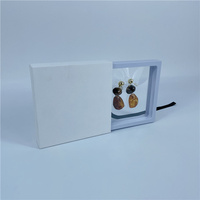 Recyclable blanc papier carton tiroir emballage collier petits produits en plastique boîte transparente boîtes à bijoux pour paquet cadeau