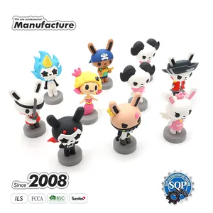 Personalizzato 3D figura bambola giocattolo produttore PVC figura Standee cartone animato 3D PVC statuetta in PVC morbido in gomma animale 3D Action Figure