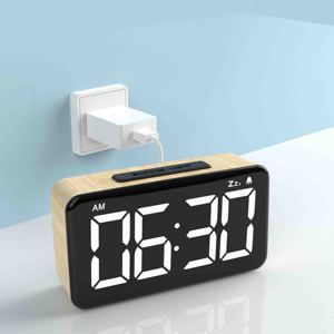Precio al por mayor decorativo moderno de Madera De Encargo de digital niños inteligentes led de alarma de reloj