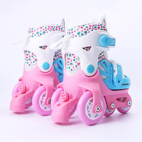 Patins à Roulettes Triangulaires à Quatre Roues Doubles Réglables pour Enfants Débutants avec Équipement de Protection, Vente en Gros