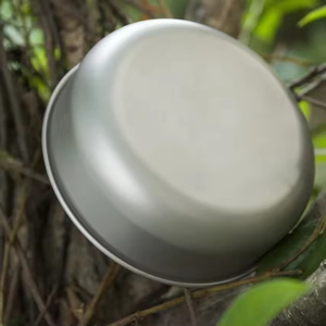 Bol de camping en titane pur sablé de qualité supérieure Keith Ti5332 - Design minimaliste moderne gris argenté, logo personnalisable, 300 ml - Product Image 5