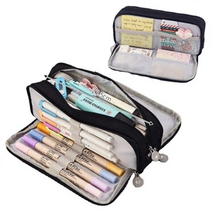 Trousse à crayons et sac de rangement Goldsang Novelty à 3 compartiments grande capacité pour la rentrée des classes des enfants - Organisateur en tissu Oxford - Product Image 3