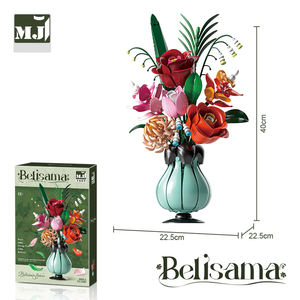 꽃 꽃병 아트 벨리사마 꽃병 데이지 MOC 퍼즐 벽돌 조립 플라스틱 빌딩 블록 피규어 어린이 장난감 13069 - Product Image 6