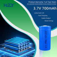 Batterie rechargeable HiZY 16340 3.7V 700mAh avec circuit de protection IC, anti-fuite, accessoires pour lampe torche puissante, LiCoO2, 500 cycles