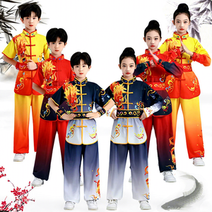 Trajes Tradicionales de Tai Chi para Niños, Uniforme de <span class=keywords><strong>Wushu</strong></span>, Traje Tang, Uniforme de Kung Fu, Ropa Ligera de Entrenamiento para Niños - Product Image 1