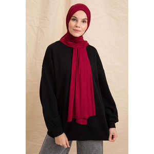 ผ้าพันคอผ้าฝ้าย สีแดงเชอร์รี่ ย้อมสีเรียบ ยาว 100% ผ้าฝ้าย ชิ้นเดียว - Product Image 3