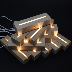Luz Nocturna LED 3D RGB Cálida con Base de Madera Real y Control de Interruptor USB Minimalista para Decoración de Estantes y Bares - Product Image 1