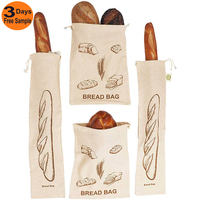 Sac à pain avec cordon de serrage en RPET, coton biologique recyclé, toile de jute, lin, écologique, réutilisable, avec logo personnalisé, sac de rangement alimentaire