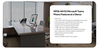 Teléfono IP Yea-link MP58-WH E2 para Microsoft Teams, Pantalla Táctil de 7 Pulgadas, Wi-Fi 5, Doble Gigabit PoE, Audio HD, Teléfono de Escritorio Empresarial para Colaboración VoIP