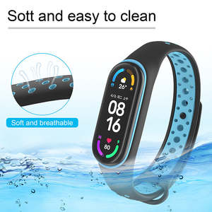 สายรัดข้อมือยางแบบสปอร์ตขายส่ง สีชมพูยอดนิยม สำหรับเปลี่ยนสาย Mi Band 5 หลายสี - Product Image 5