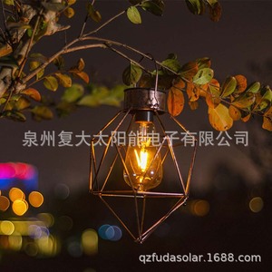 โคมไฟสวนพลังงานแสงอาทิตย์ LED สำหรับแขวนกลางแจ้ง โคมไฟเหล็กกันน้ำ 12V DC พร้อมแบตเตอรี่ รับประกัน 2 ปี - Product Image 5