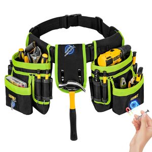 Ceinture porte-outils de luxe personnalisée avec bretelles et tablier de charpentier, sac à outils grande capacité à fermeture éclair - Product Image 3