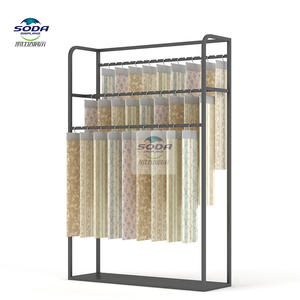 ชั้นโชว์แบบติดผนังทำจากผ้าเหล็กปรับแต่งได้สำหรับจัดเก็บในร้านค้าพรมหลายชั้นที่จัดเก็บตัวอย่างผ้า<span class=keywords><strong>ม่าน</strong></span> - Product Image 1