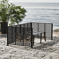 Panneau de clôture décoratif en métal découpé au laser, durable et thermolaqué, séparateur d'intimité extérieur, écran de jardin, treillis élégant et clôtures pour bacs à déchets