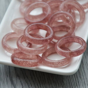 Natural Strawberry <b>Quartz</b> <b>Ring</b> Pigeon Blood Red Round 19mm Inner Diameter For <b>Ring</b> Making - Product Image 2