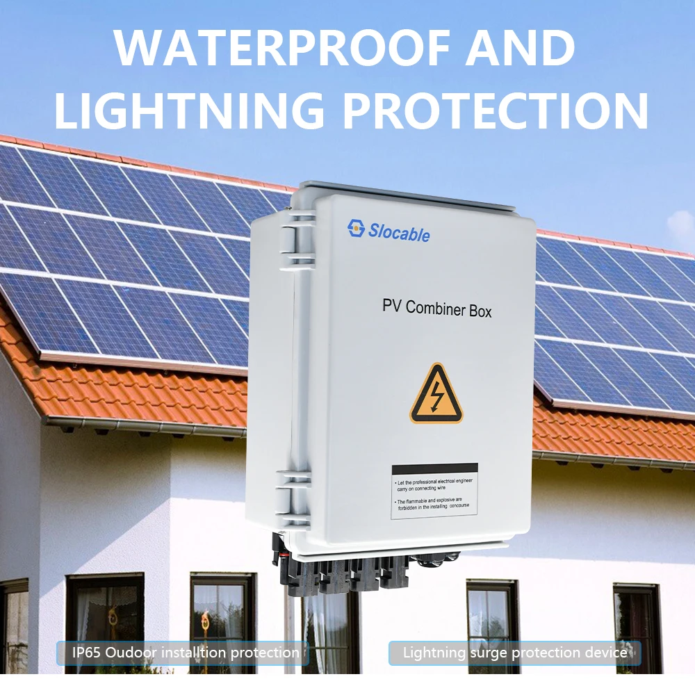 Slocable IP66 Waterproof UV Resistance 6 In 1 Out 6 Strings 15A 500V DC Solar PV Array Combiner Box for Solar System