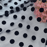 Polyester Coton Soie Velours Ignifuge Polka Dot Velours Sheer Drapé Rembourrage B1 Jacquard Rideau Occultant Tissu
