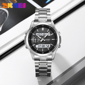 SKMEI นาฬิกาสปอร์ตมีไฟด้านหลังสำหรับผู้ชาย, นาฬิกาสำหรับผู้ชายกันน้ำนาฬิกาปลุกจับเวลานับถอยหลัง3ครั้งนาฬิกาข้อมือดิจิตอล - Product Image 3
