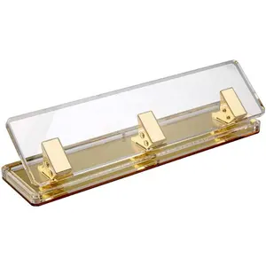 HUISEN 3 furador manual de ouro do metal do retângulo de acrílico transparente
