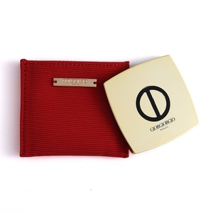 Fashion Custom Logo Gold Round <b>Mirror</b> Canvas Pouch Dual Handhold <b>Mirror</b> - Product Image 2