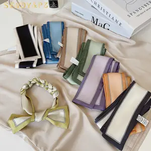 Mode Lente Vrouwen Lint Haarband Effen Kleur Sjaal Dames Klassiek Smal Haar Accessoires - Product Image 1