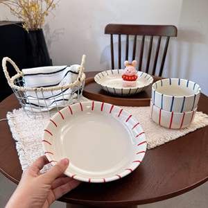 Vaisselle de table en gros, bol à <span class=keywords><strong>soupe</strong></span> rond, bol à riz en porcelaine personnalisé imprimé à la main - Product Image 6