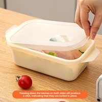 Ensemble de contenants alimentaires en PP de qualité alimentaire, boîte de rangement rectangulaire pour congélateur, boîte de conservation pour micro-ondes, organisateur de réfrigérateur avec couvercle