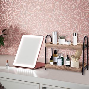 Support métallique sur <span class=keywords><strong>palette</strong></span> <span class=keywords><strong>en</strong></span> bois personnalisée CF, organisateur de comptoir <span class=keywords><strong>à</strong></span> 2 niveaux pour vanité, cuisine, station café, salle de bain, pour la maison et l'auberge - Product Image 6