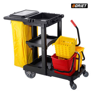 Carrito de limpieza de plástico para restaurante Carrito de limpieza para hotel Carrito - Product Image 2