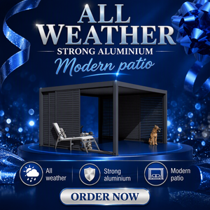 Toiture de terrasse sur mesure en aluminium, pergola extérieure, auvent de terrasse, panneau de toiture de terrasse en aluminium <span class=keywords><strong>avec</strong></span> portes coulissantes en verre - Product Image 3