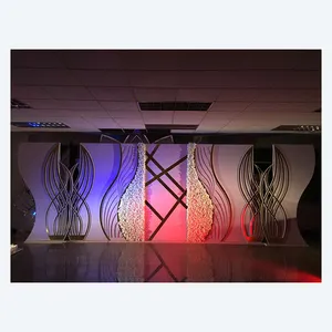 Exquisite Magical Settings Golden SINUATE Wedding Backdrop Stage For Wedding Event Decoration Idea