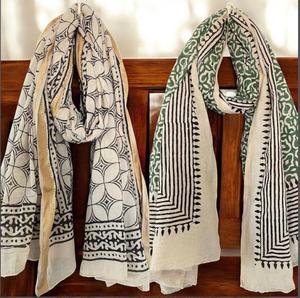 Hand Block Printed Cotton <b>Sarong</b> Lightweight Beach <b>Wrap</b> Lightweight Hand Block Printed Beach Cover Up Boho Resort Wear Outfit - Product Image 3