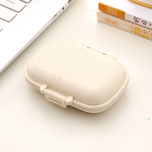 Wholesale Custom Logo Travel Daily Pill Storage Case With 8 Compartments High Quality Wheat Straw Pill Boxes Organizer - Product Image 1
