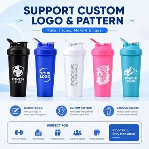Botella Mezcladora Deportiva de Plástico PP de 400 ml y 600 ml con Logotipo Personalizado al por Mayor, para Gimnasio, Deportes, Proteínas, Regalo Promocional - Product Image 6