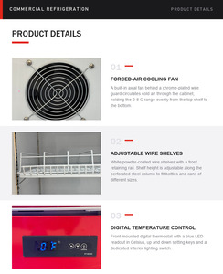 Refrigerador Comercial para Bebidas de Gasolinera con Puerta de Vidrio de Doble Capa, Luz LED y Capacidad de 442L <span class=keywords><strong>a</strong></span> 1790L - Product Image 5