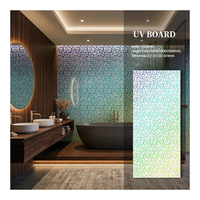 Panneau mural en PVC effet marbre résistant à l'humidité, feuille de marbre UV 48x110 pouces, finition miroir dégradé arc-en-ciel, pour couloir et salon