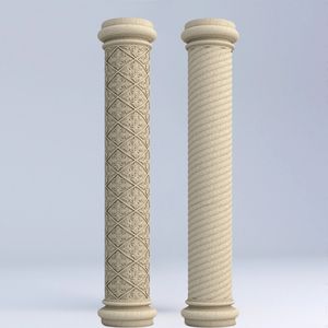 Molde Cilíndrico de Plástico ABS, Columna Romana Decorativa, Hormigón, Cemento Doméstico, Líneas en Espiral, Patrones de Flores Talladas, Villa - Product Image 5