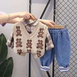 Otoño 3 piezas niños y niñas héroe conjuntos de ropa <span class=keywords><strong>2</strong></span> años - Product Image 3