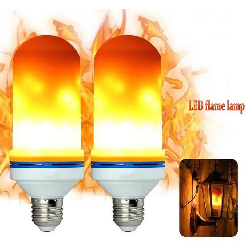 LED Flame Light Effect Light Bulb Creative Decorative Halloween Christmas Bulb Flashing Simulation Fire Light