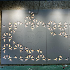 अनुकूलित 3 डी खोखले-बाहर चमकदार उत्कीर्णन चमड़े के कपड़े दीवार पैनल वॉलपेपर आधुनिक क्लासिक फायरप्रूफ - Product Image 1