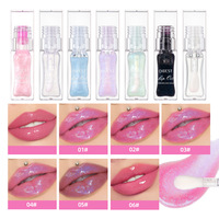 Huile à lèvres scintillante changeante de couleur QIBEST OEM/ODM, hydratante, nourrissante, brillante, non collante, huile à lèvres magique à effet thermique