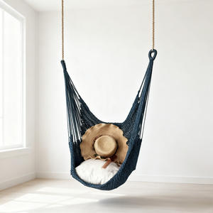 Fauteuils suspendus en corde de nylon pour intérieur, balançoires en bois de style filet pour <span class=keywords><strong>balcon</strong></span>, chaises à bascule et hamacs pour la maison et le jardin - Product Image 4