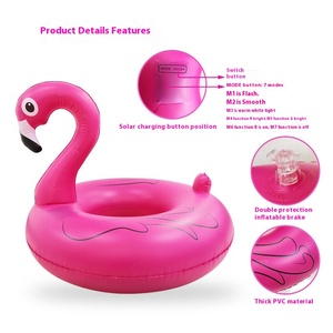 Luz de <span class=keywords><strong>agua</strong></span> de flamenco con energía Solar, anillo de natación luminoso con forma de cisne colorido, linterna montable para juguete de paseo <span class=keywords><strong>en</strong></span> la playa - Product Image 4