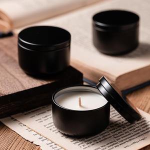 Velas de mini lata plana perfumada de cera de soja, conjunto de recuerdo, vela perfumada de viaje, recuerdo de boda - Product Image 2