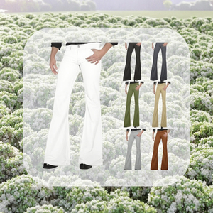 Pantalones de Hombre Retro Ajustados con Corte Acampanado, Nueva Moda, Cintura Media, Estilo Campana, Pantalones Deportivos Casuales, Ecológicos, para Verano - Product Image 3