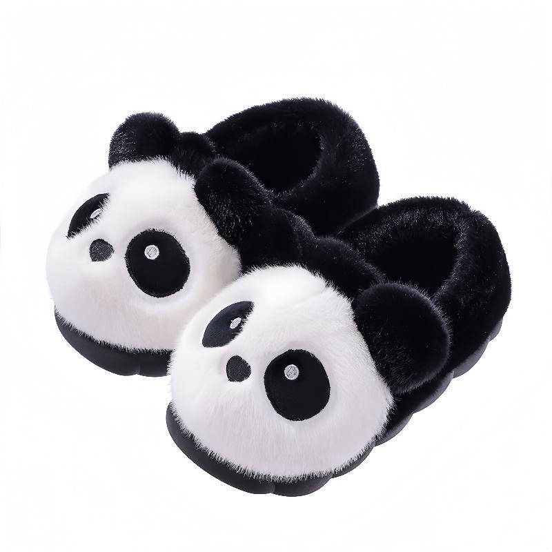 China Panda Cute Animal Bear Indoor Winter Warm Floor for Slippers for Women Soft Anti-Slip Cartoon Design Comfortable and Warm