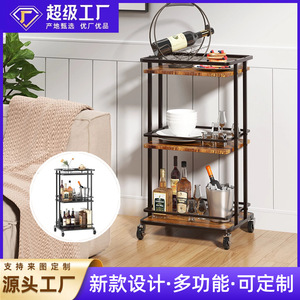 European-style family beverage cart, mobile gold dining cart, <b>sideboard</b>, tea cart, high-end small trolley, <b>storage</b> rack - Product Image 5